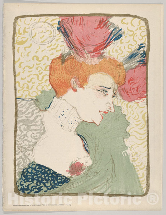 Art Print : Henri de Toulouse-Lautrec - Portrait Bust of Mademoiselle Marcelle Lender 2 : Vintage Wall Art