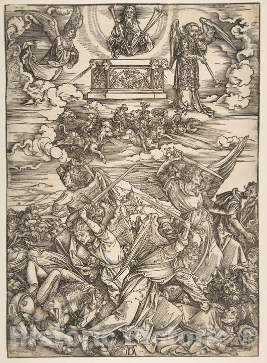 Art Print : Albrecht Dürer - The Four Avenging Angels, from The Apocalypse 2 : Vintage Wall Art