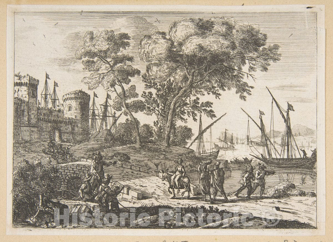 Art Print : Claude Lorrain (Claude Gellée) - Coast Scene with an Artist 1 : Vintage Wall Art