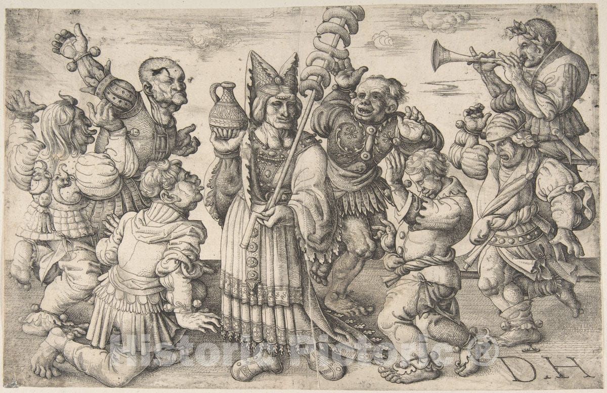 Art Print : Daniel Hopfer - Morris Dancers : Vintage Wall Art