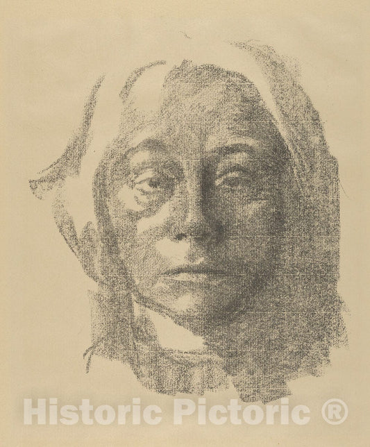 Art Print : Käthe Kollwitz - Self-Portrait (Selbstbildnis) : Vintage Wall Art