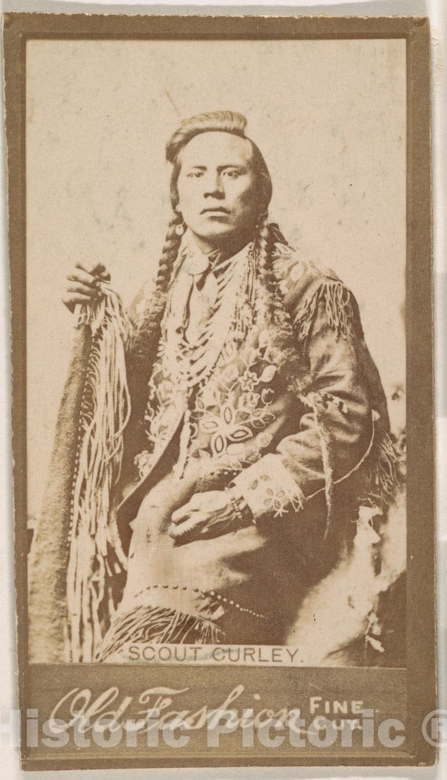Photo Print : Scout Curley, from The Indian Chiefs Series (N681) Promoting Old Fashion Fine Cut Tobacco : Vintage Wall Art