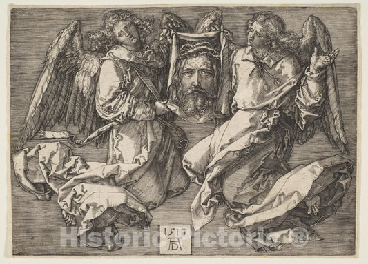 Art Print : Albrecht Dürer - Sudarium Held by Two Angels : Vintage Wall Art