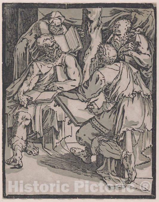 Art Print : Domenico Beccafumi - Four Doctors of The Church : Vintage Wall Art