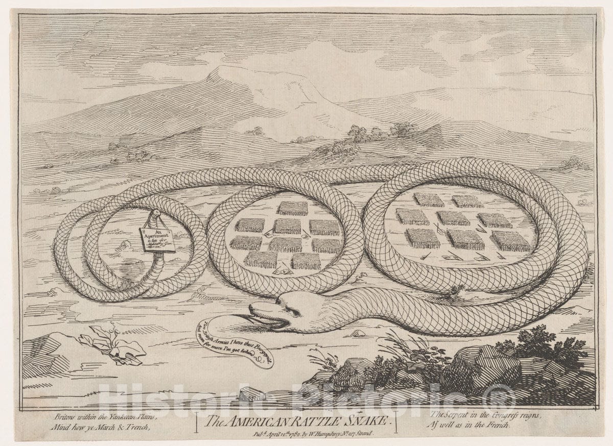 Art Print : James Gillray - The American Rattle Snake 2 : Vintage Wall Art