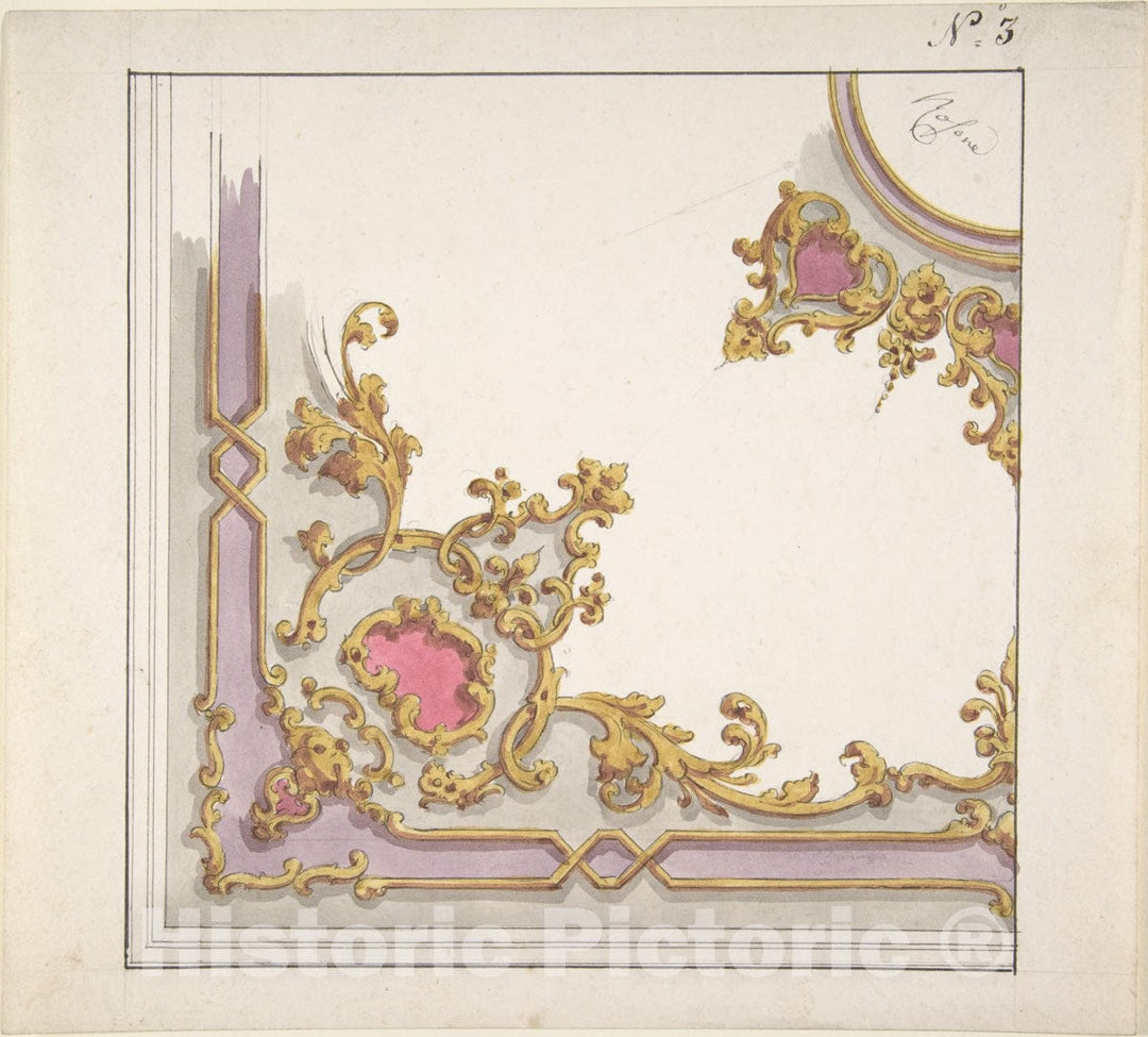 Art Print : Italian, 19th Century - Design for a Ceiling Decoration 2 : Vintage Wall Art