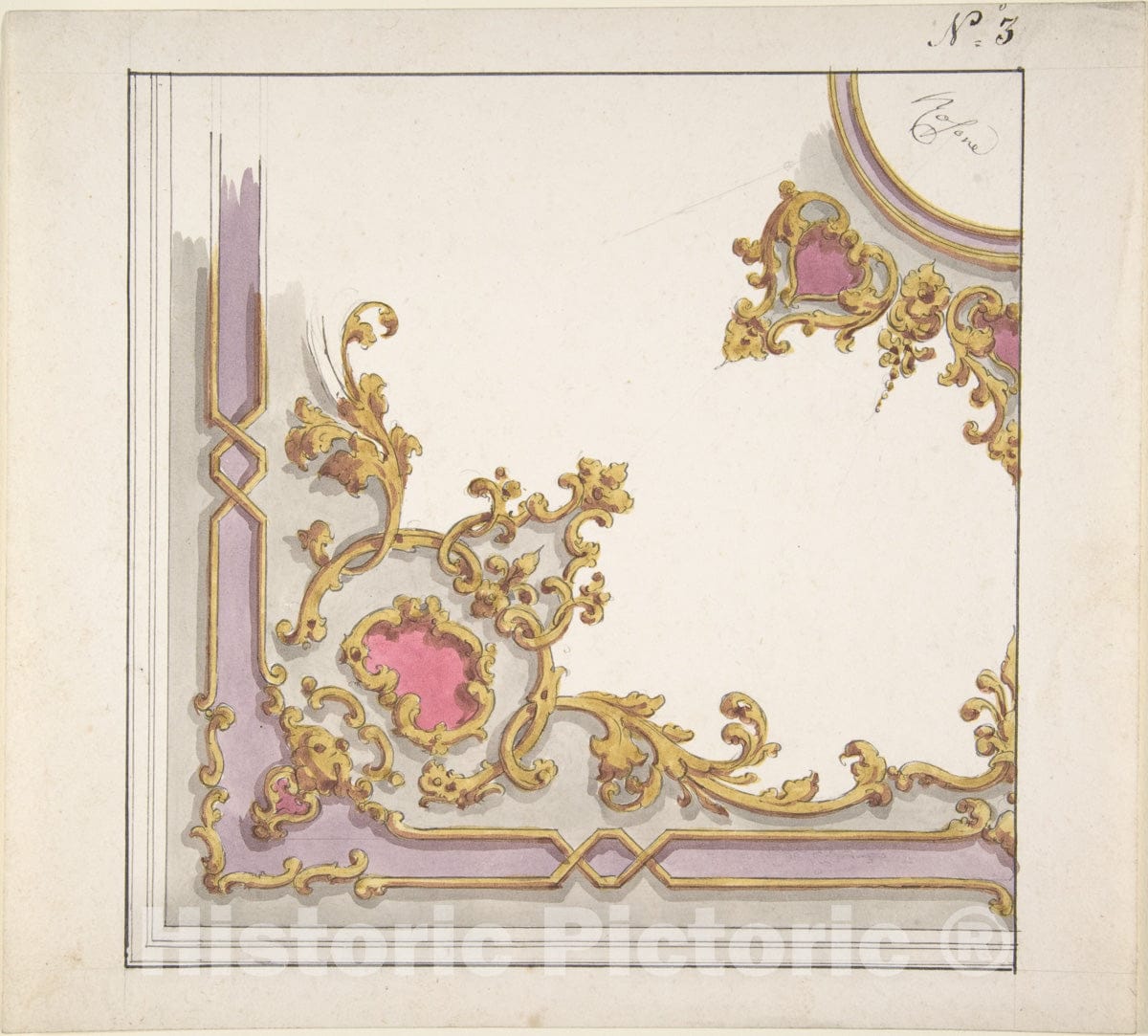 Art Print : Italian, 19th Century - Design for a Ceiling Decoration 2 : Vintage Wall Art