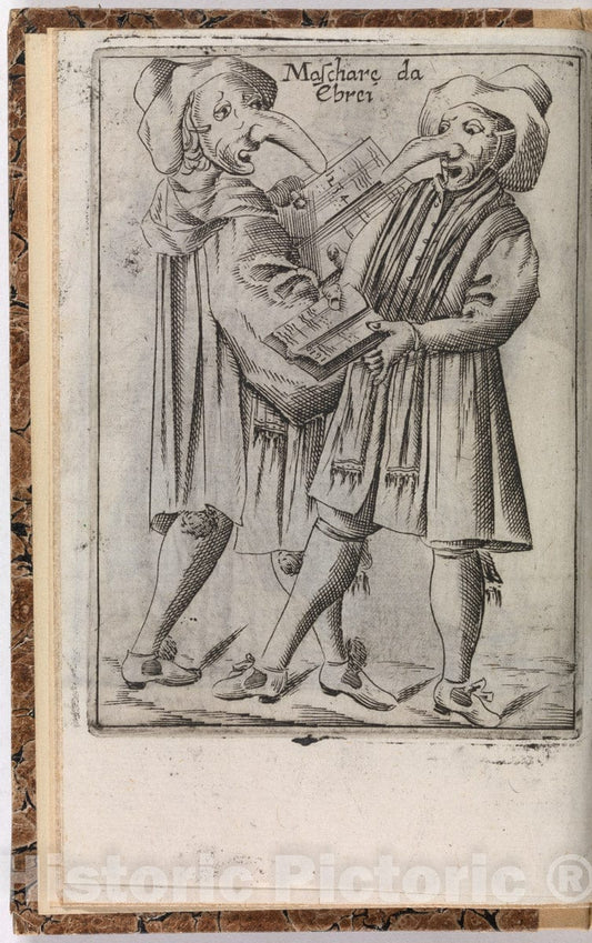 Art Print : Francesco Bertelli - Il Carnevale Italiano Mascherato OUE si Veggono in Figura Varie Inuetione di capritii Fra(nces) Bert(ell) : Vintage Wall Art