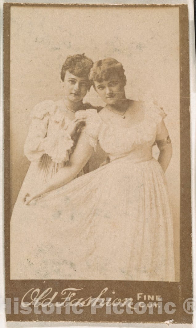 Photo Print : Pair of Actresses, from The Actresses Series (N664) Promoting Old Fashion Fine Cut Tobacco 2 : Vintage Wall Art