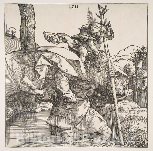 Art Print : Albrecht Dürer - Saint Christopher - 433601 : Vintage Wall Art