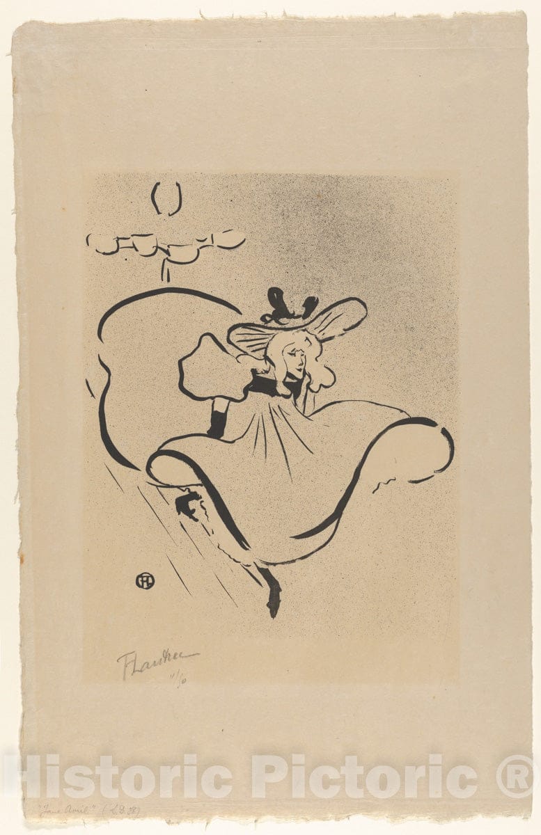 Art Print : Henri de Toulouse-Lautrec - Jane Avril (from Le Café Concert) 2 : Vintage Wall Art