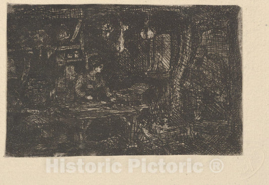 Art Print : Rodolphe Bresdin - Intérieur (Interior) : Vintage Wall Art