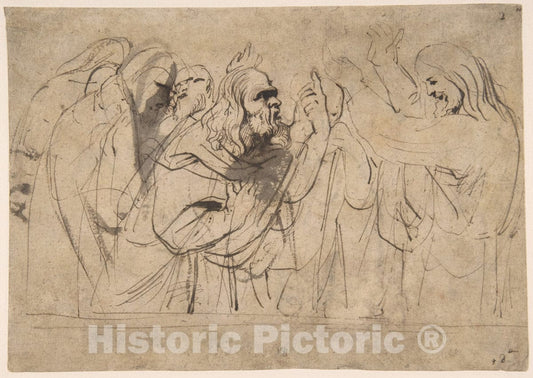 Art Print : Anthony Van Dyck - Christ and The Pharisees