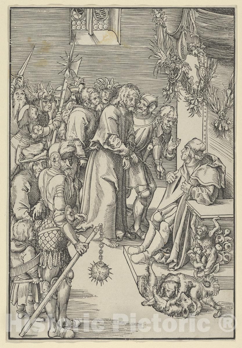 Art Print : Lucas Cranach The Elder - Christ Before Annas, from The Passion : Vintage Wall Art