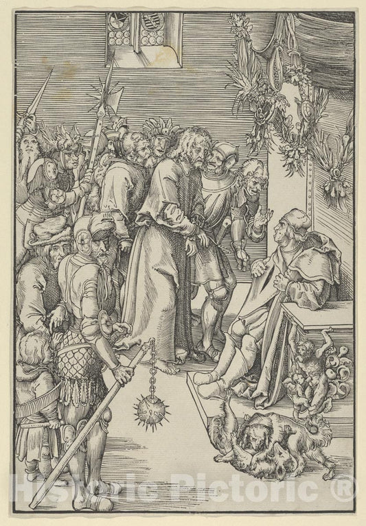 Art Print : Lucas Cranach The Elder - Christ Before Annas, from The Passion : Vintage Wall Art