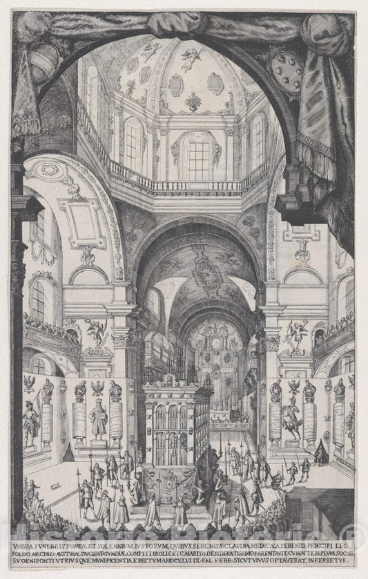 Art Print : Wilhelm Frommer - Catafalque of Leopold, Archduke of Austria : Vintage Wall Art