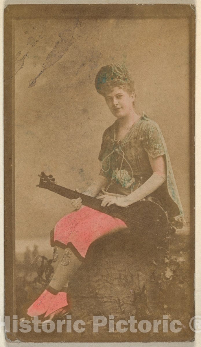 Photo Print : Actress with Mandolin, from The Actresses Series (N668) 1 : Vintage Wall Art