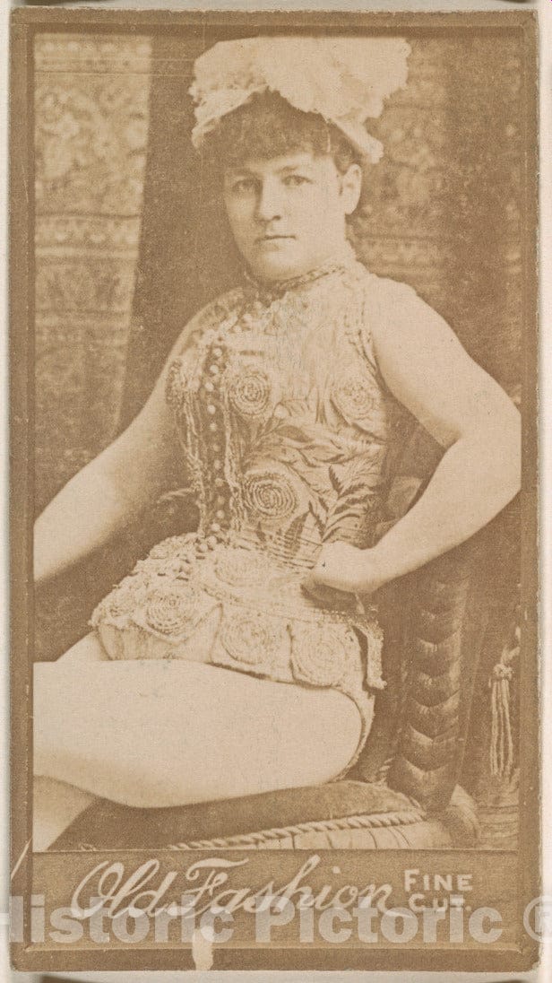 Photo Print : Actress Seated in Chair, from The Actresses Series (N664) Promoting Old Fashion Fine Cut Tobacco - 433799 : Vintage Wall Art