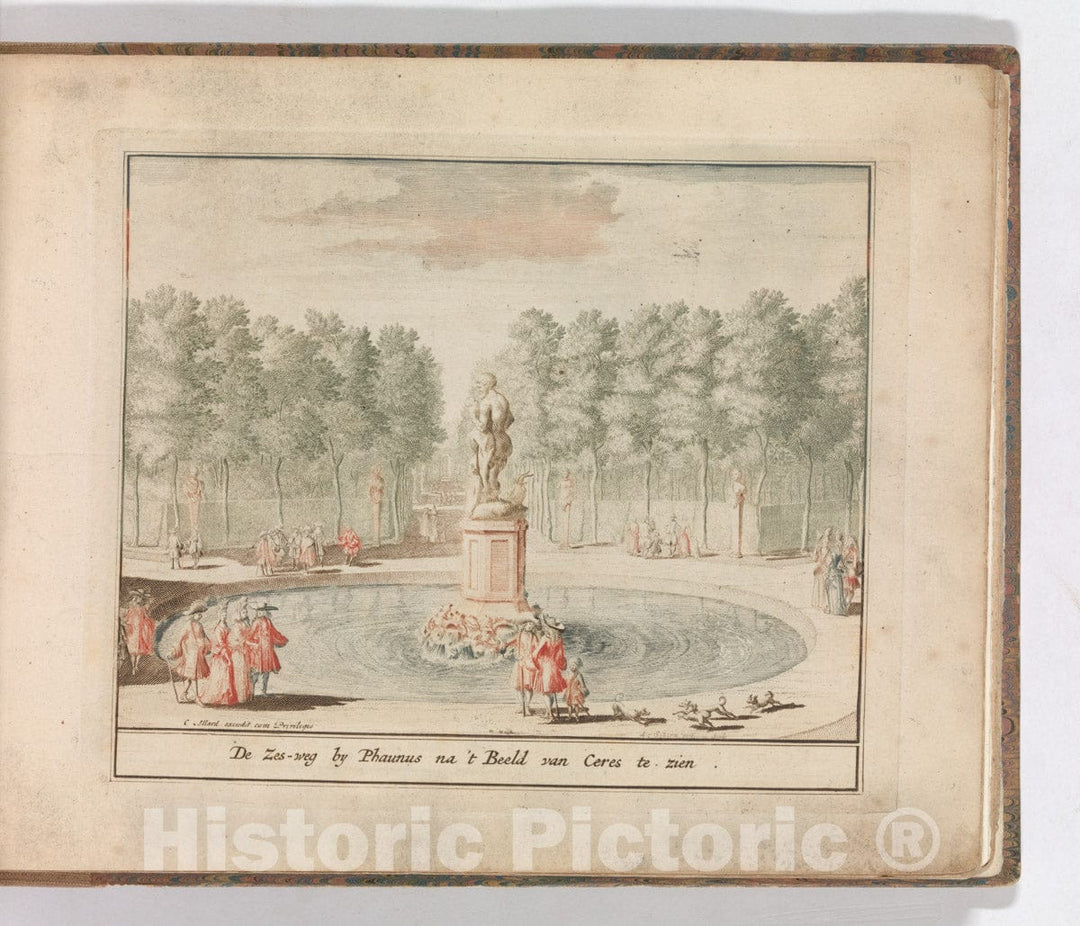 Art Print : Carel Allard - 'De Zes-weg by Phaunus na 't Beeld van Ceres te zien : Vintage Wall Art