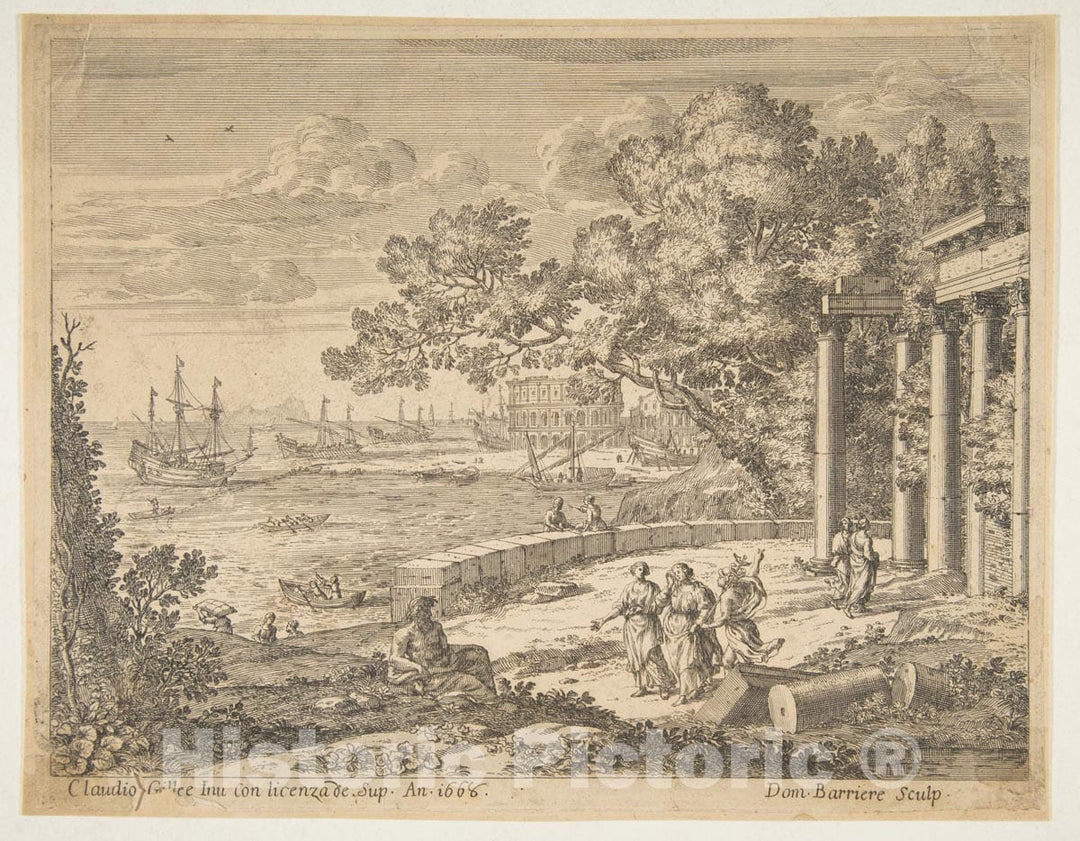 Art Print : Claude Lorrain (Claude Gellée) - Landscape with Mercury 2 : Vintage Wall Art