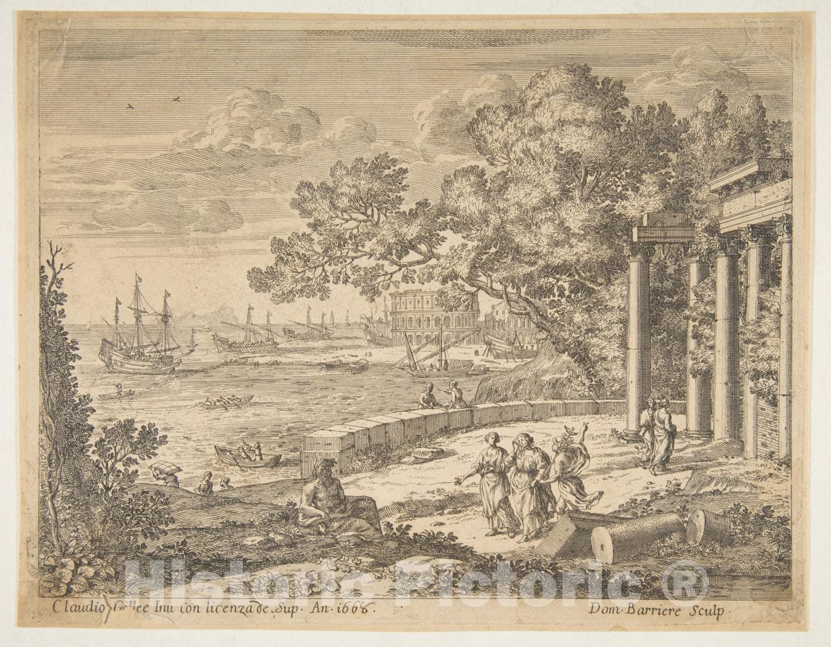 Art Print : Claude Lorrain (Claude Gellée) - Landscape with Mercury 2 : Vintage Wall Art