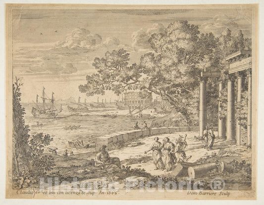 Art Print : Claude Lorrain (Claude Gellée) - Landscape with Mercury 2 : Vintage Wall Art