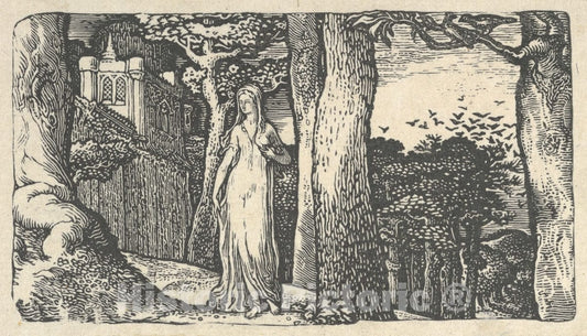 Art Print : Edward Calvert - Lady with The Rooks 1 : Vintage Wall Art