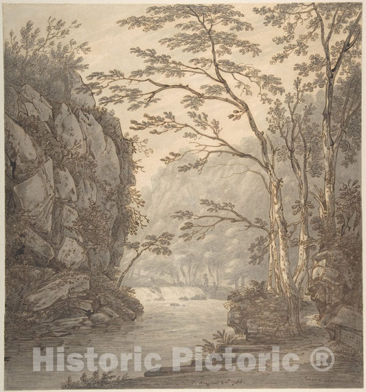 Art Print : Joseph Farington - at Nunnery in Cumberland : Vintage Wall Art