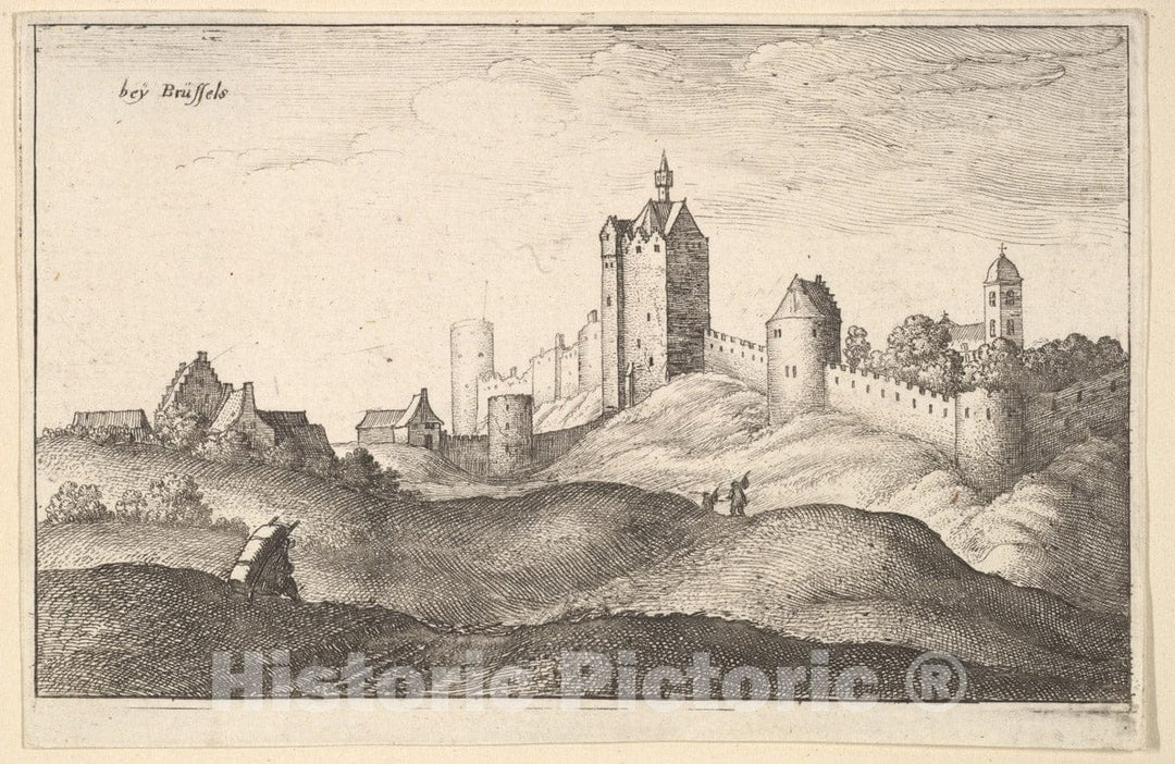 Art Print : Wenceslaus Hollar - beÿ Brüssels (Brussels) : Vintage Wall Art