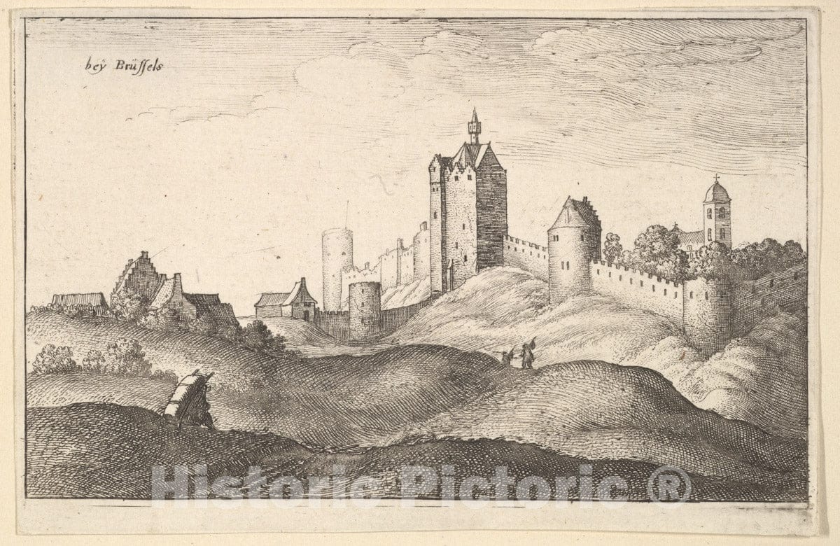Art Print : Wenceslaus Hollar - beÿ Brüssels (Brussels) : Vintage Wall Art