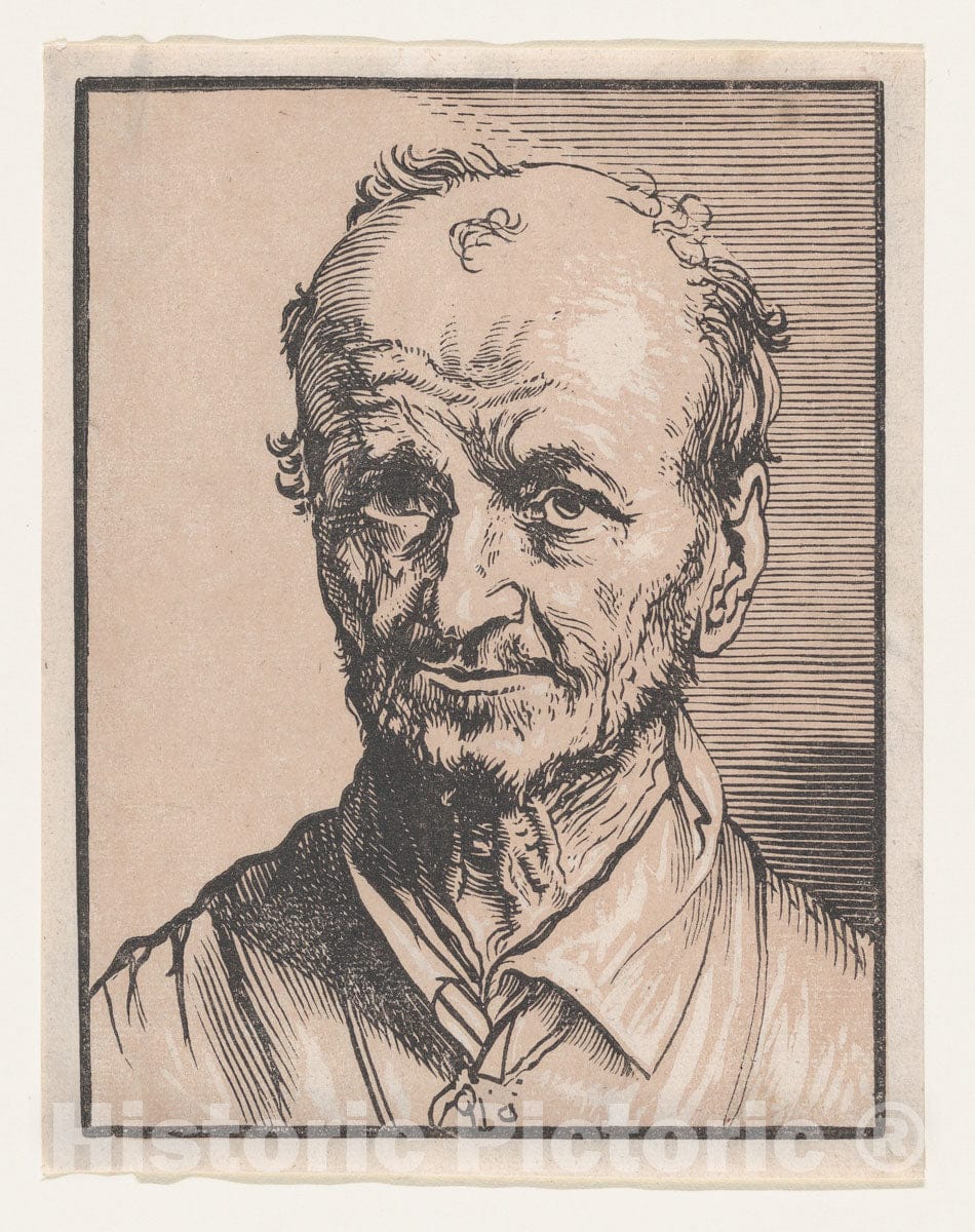 Art Print : Jan Lievens - Bust of a Man : Vintage Wall Art