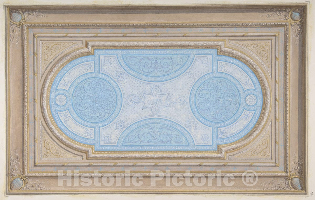 Art Print : Jules-Edmond-Charles Lachaise - Design for a Ceiling Painted in filagree Designs : Vintage Wall Art