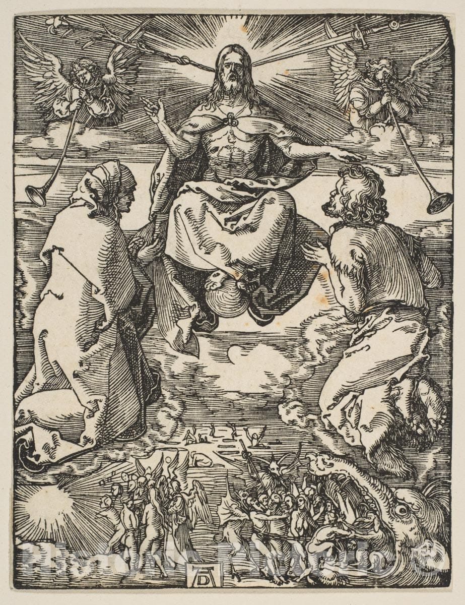 Art Print : Albrecht Dürer - The Last Judgment, from The Small Passion 1 : Vintage Wall Art