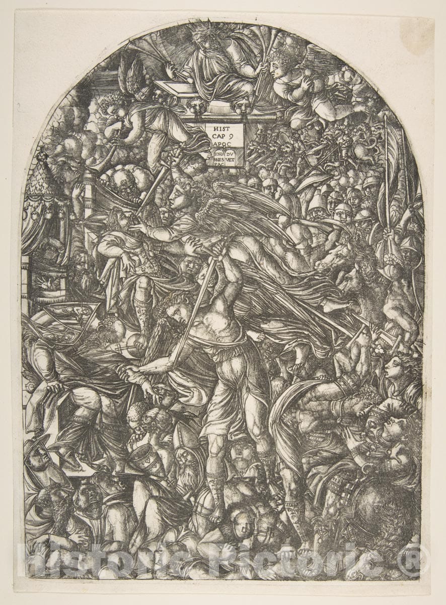 Art Print : Jean Duvet - The Angel Sounding The Sixth Trumpet, from The Apocalypse : Vintage Wall Art