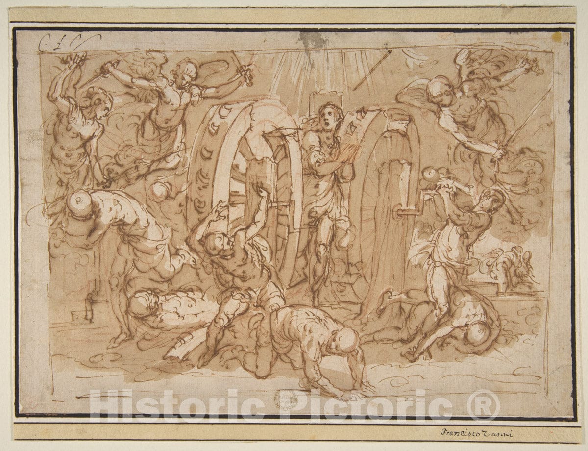 Art Print : Bernardino Poccetti - The Martyrdom of St. Catherine of Alexandria : Vintage Wall Art