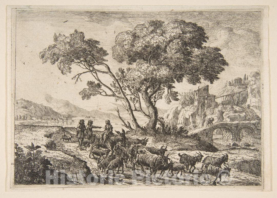 Art Print : Claude Lorrain (Claude Gellée) - Departure for The Fields 3 : Vintage Wall Art