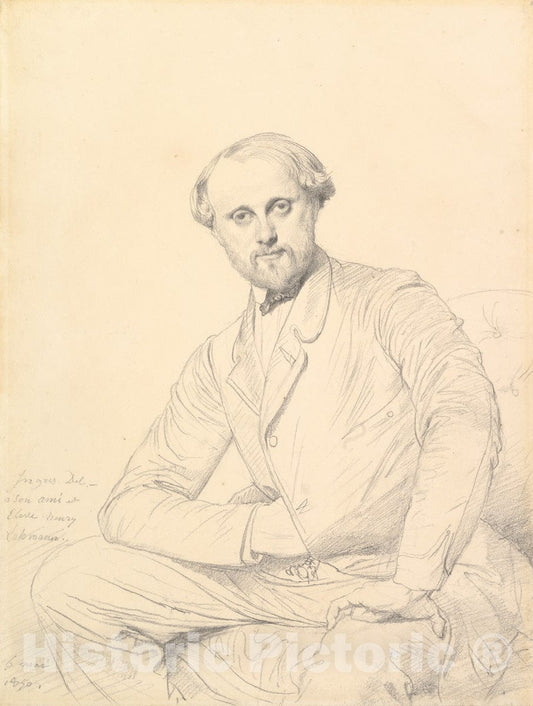 Art Print : Jean Auguste Dominique Ingres - Henri Lehmann : Vintage Wall Art