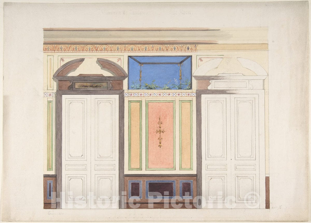 Art Print : Jules-Edmond-Charles Lachaise - Design for Wall Elevation, Hôtel Candamo : Vintage Wall Art