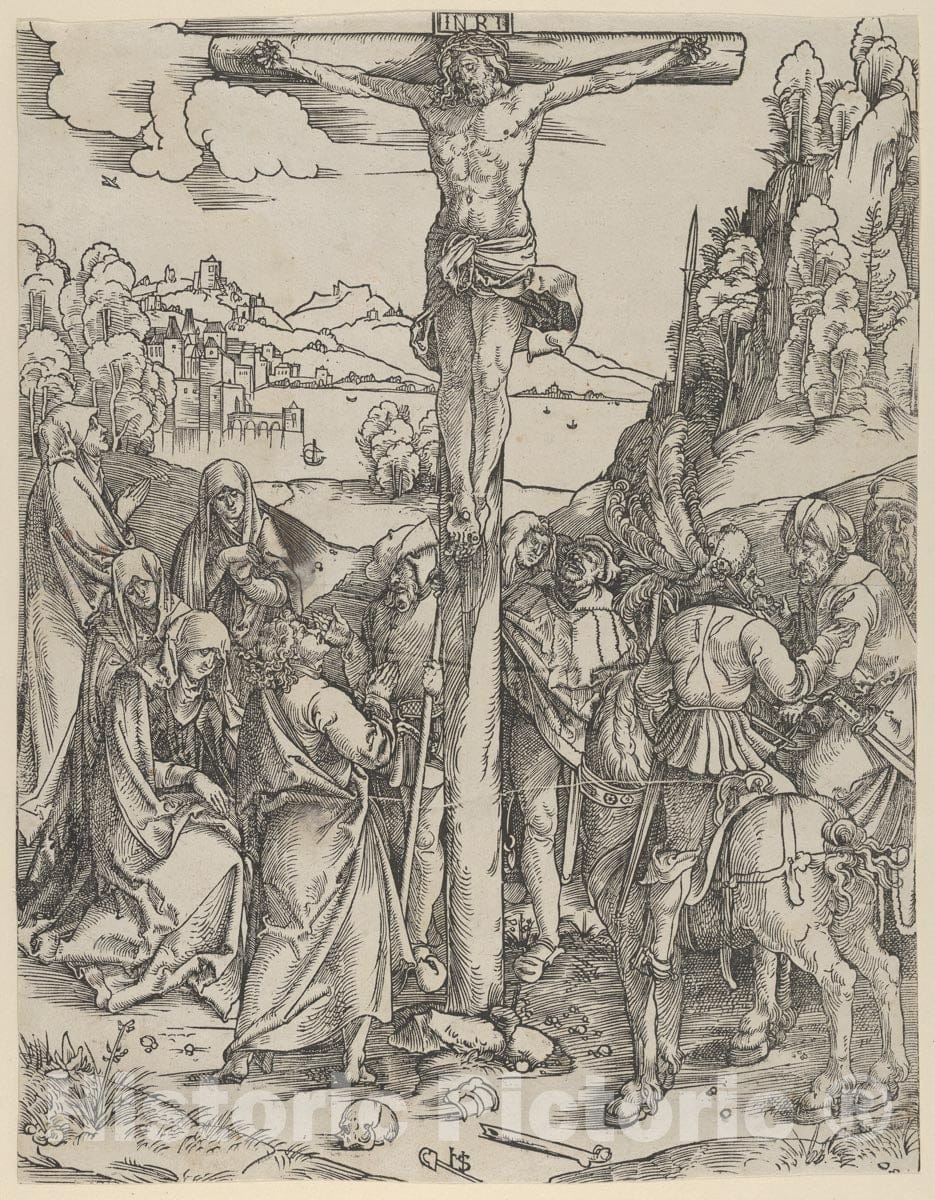 Art Print : Hans Schäufelein - Christ at The Cross : Vintage Wall Art