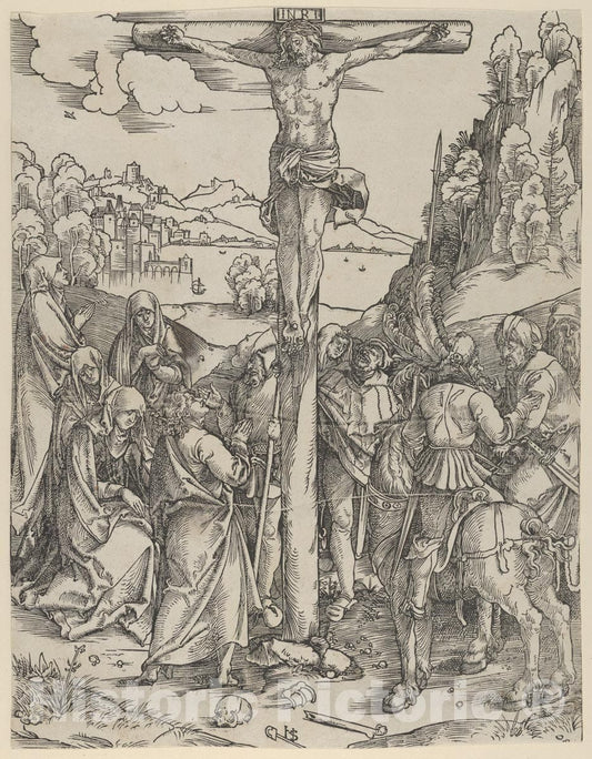 Art Print : Hans Schäufelein - Christ at The Cross : Vintage Wall Art