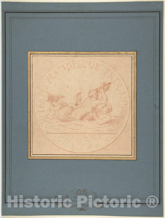 Art Print : Edme Bouchardon - Design for a Token: Galères, 1740 : Vintage Wall Art