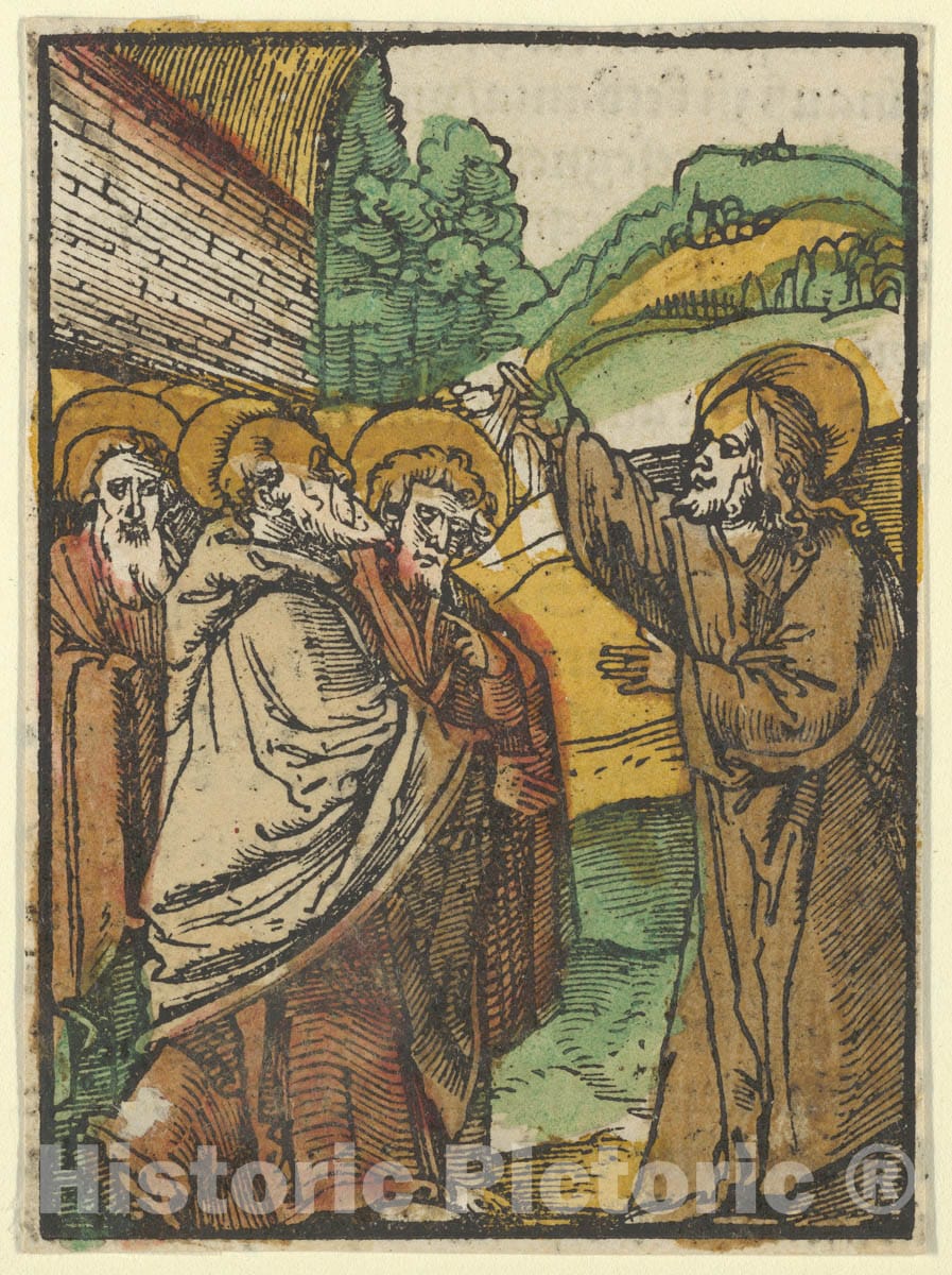 Art Print : Hans Schäufelein - Christ Teaching The Disciples, 2, from Das Plenarium : Vintage Wall Art