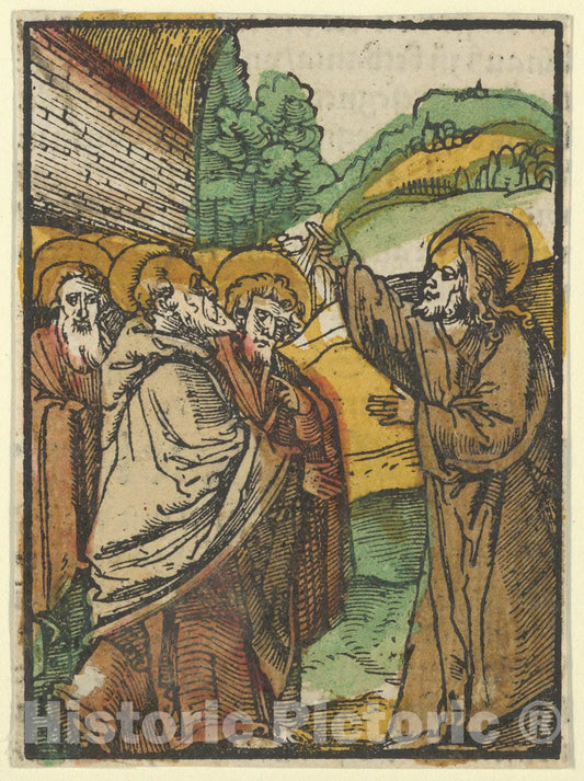 Art Print : Hans Schäufelein - Christ Teaching The Disciples, 2, from Das Plenarium : Vintage Wall Art