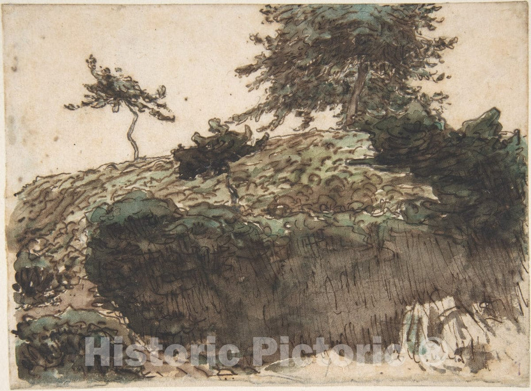 Art Print : Jean-François Millet - Landscape, Vichy 1 : Vintage Wall Art