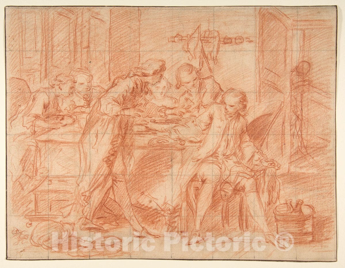 Art Print : Circle of Nicolas Lancret - Paté d'Anguille : Vintage Wall Art