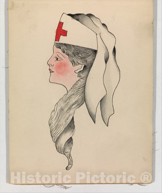Art Print : Clark & Sellers - Tattoo Design of an Army Nurse : Vintage Wall Art