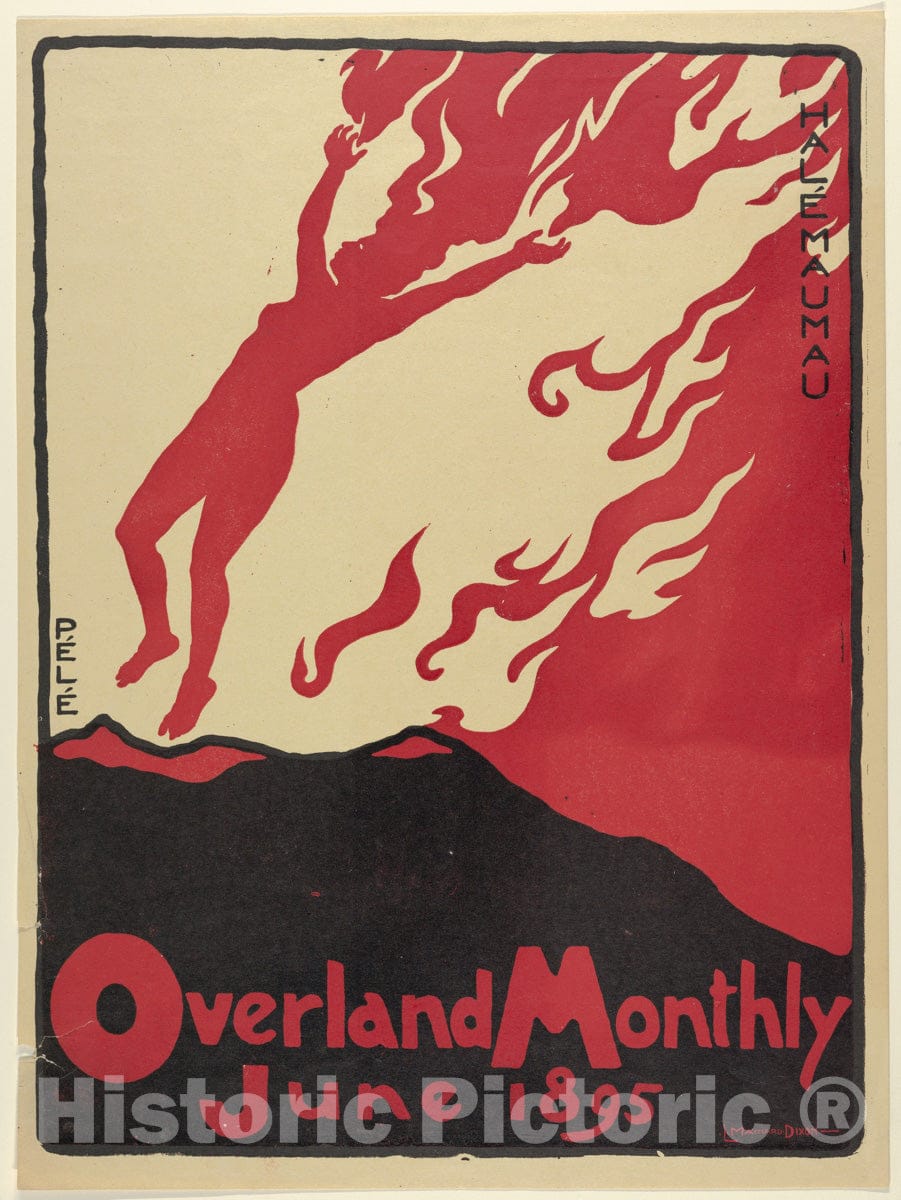 Art Print : Lafayette Maynard Dixon - Overland Monthly: Pélé, June : Vintage Wall Art