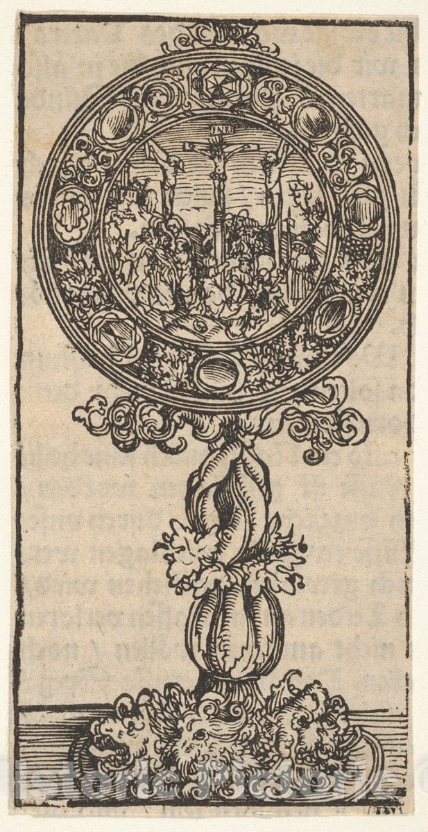 Art Print : Lucas Cranach The Elder - A Silver-Gilt Pacifical with a Crucifixion, from The Large Series of Wittenberg Reliquaries : Vintage Wall Art