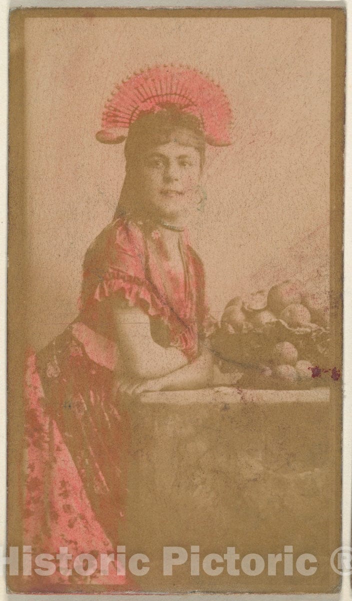 Photo Print : Actress Wearing Fan-Shaped Headpiece, from The Actresses Series (N668) : Vintage Wall Art