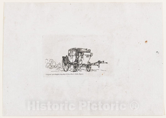 Art Print : Thomas Rowlandson - A Post-Chaise, from A New Book of Horses and Carriages : Vintage Wall Art
